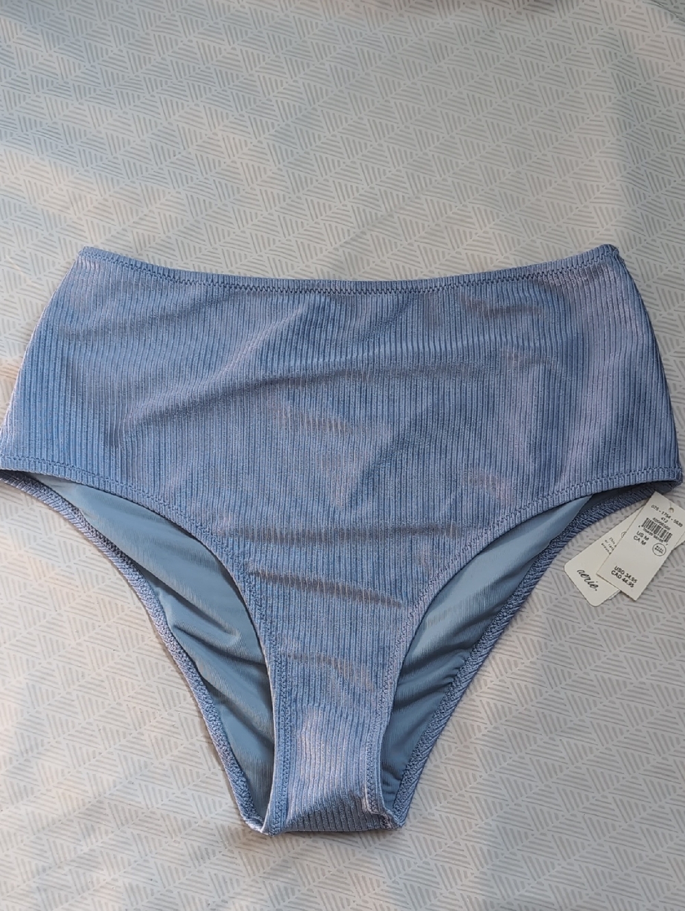 Aerie Ribbed Bikini Bottoms in Light Blue
